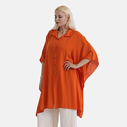 La Marey Kaftan-Style Longline Shirt (One Size) - Cream