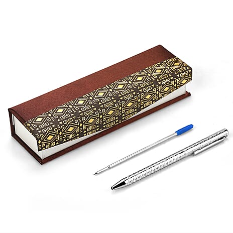 Bliss - Beyond 925 Sterling Silver Ball Pen with Extra Refill - Square