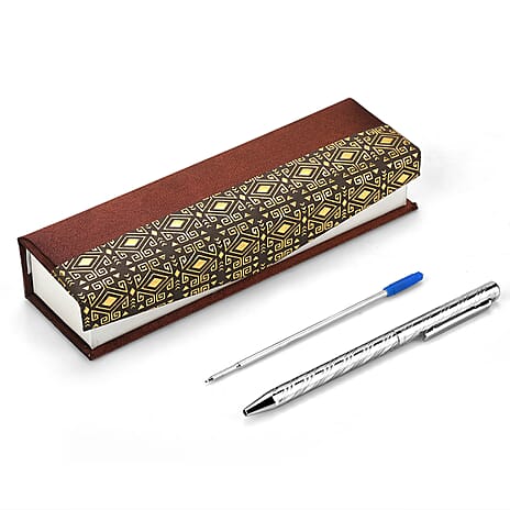 Bliss - Beyond 925 Sterling Silver Ball Pen with 1 Extra Refill - Wave