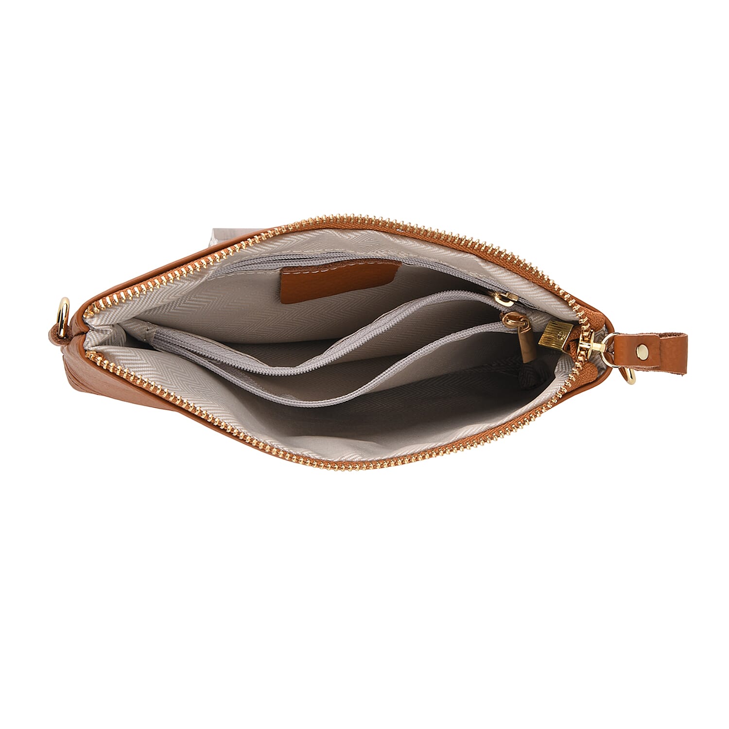 Genuine Leather Quilted Designer Slim Handbag - Brown