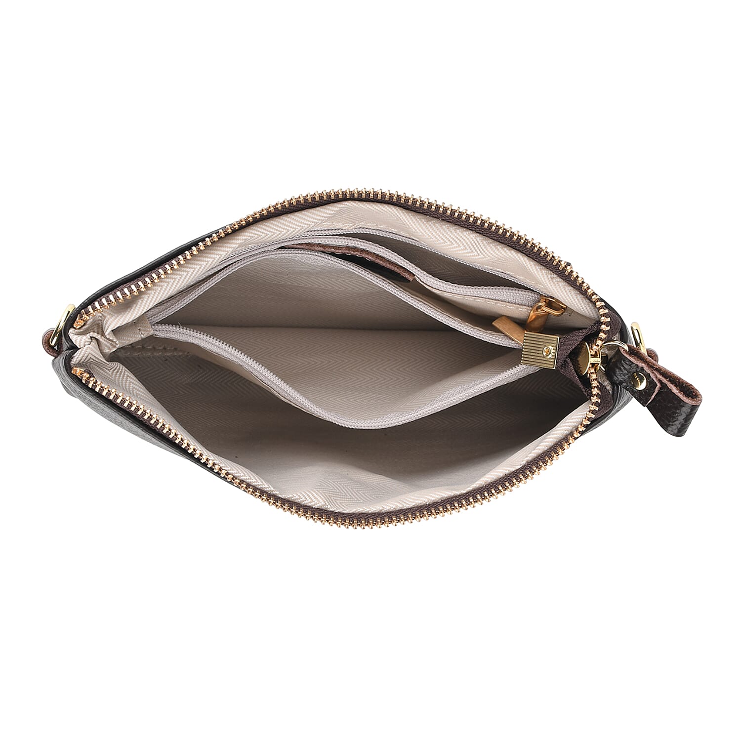 Genuine Leather Quilted Designer Slim Handbag - Dark Coffee