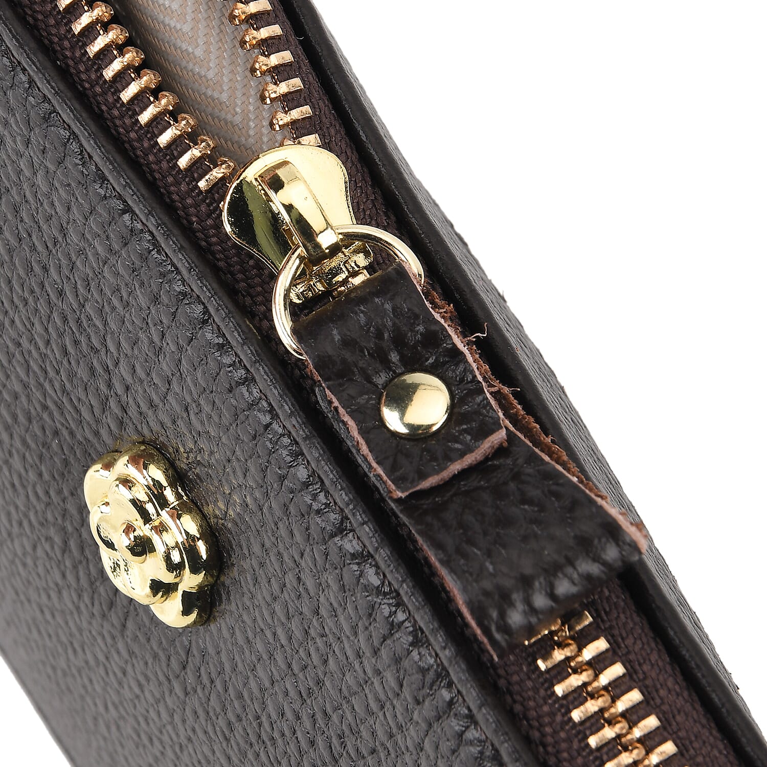 Genuine Leather Quilted Designer Slim Handbag - Dark Coffee