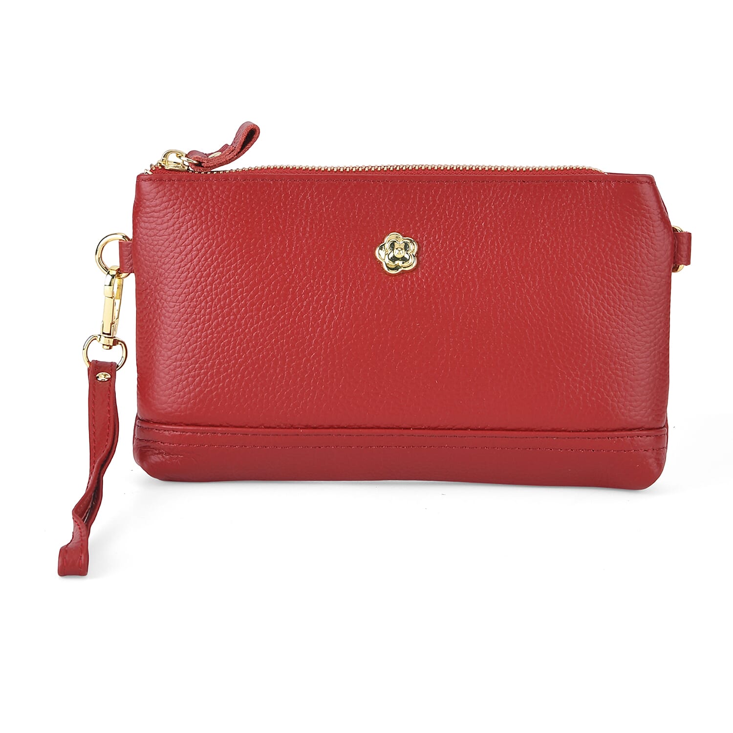 Genuine Leather Quilted Designer Slim Handbag - Red