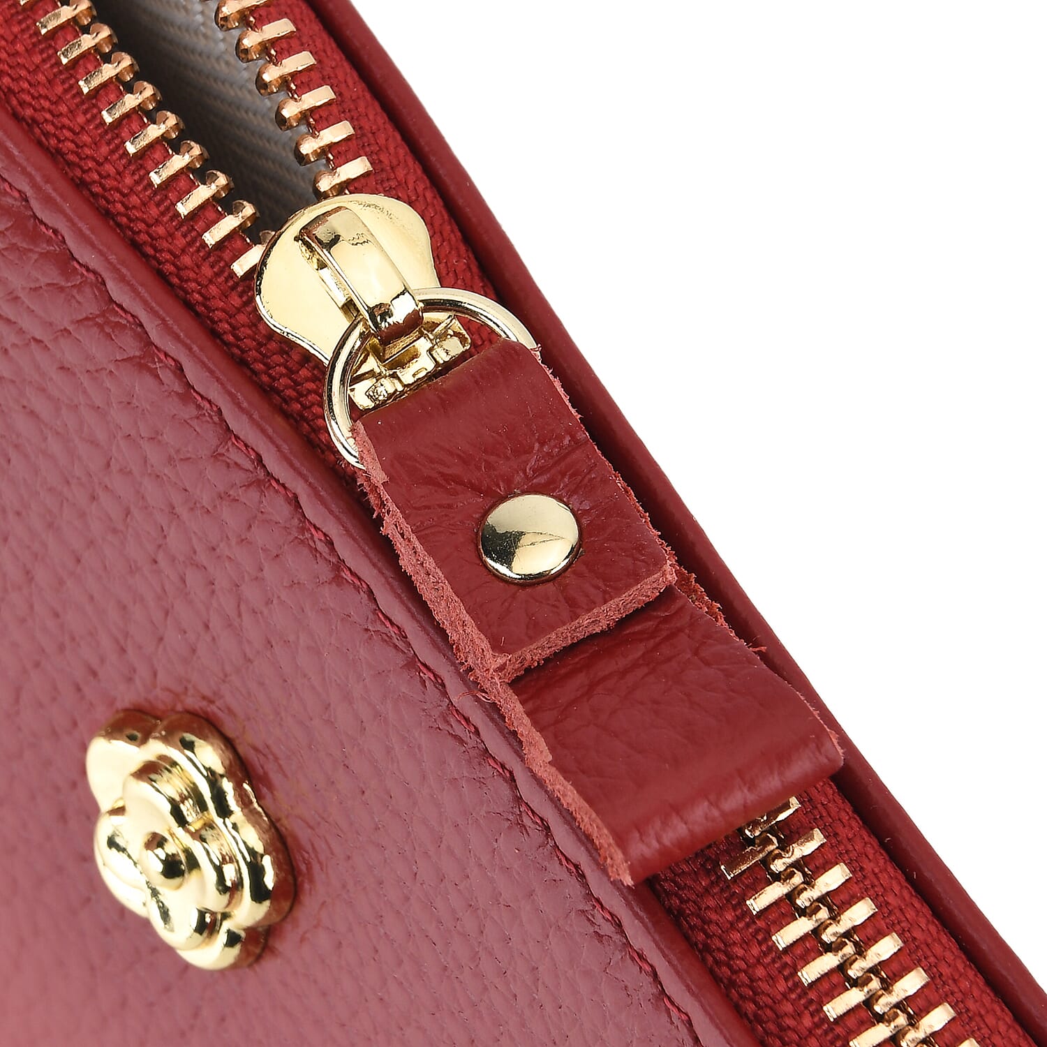 Genuine Leather Quilted Designer Slim Handbag - Red