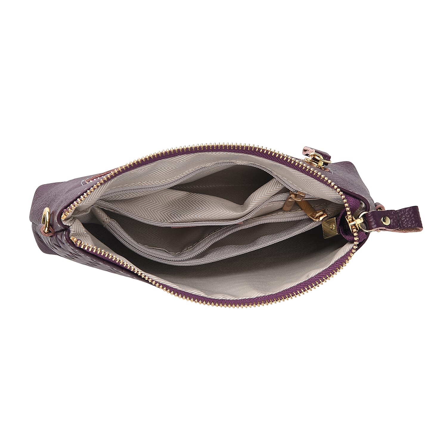 Genuine Leather Quilted Designer Slim Handbag - Purple