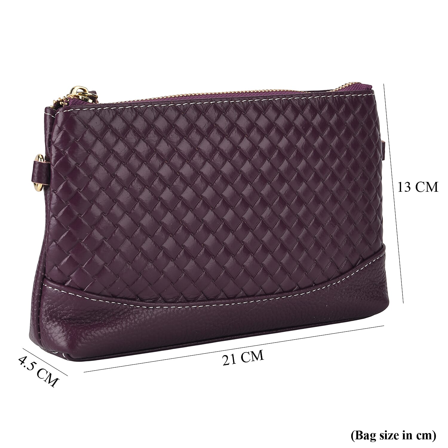 Genuine Leather Quilted Designer Slim Handbag - Purple