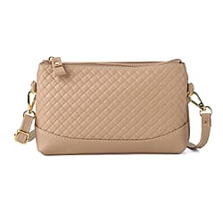 Genuine Leather Quilted Designer Slim Handbag - Grey