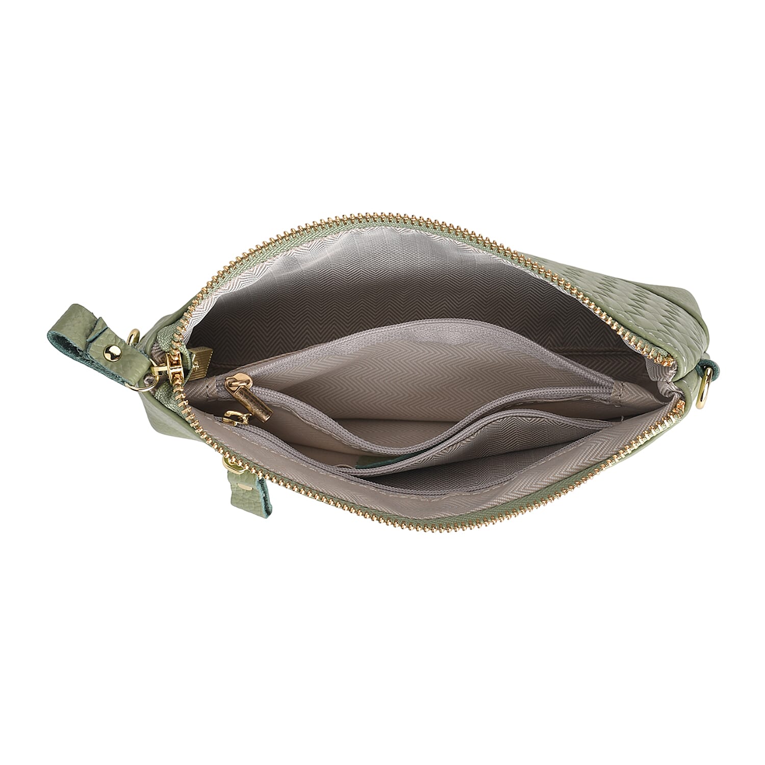 Genuine Leather Quilted Designer Slim Handbag - Green