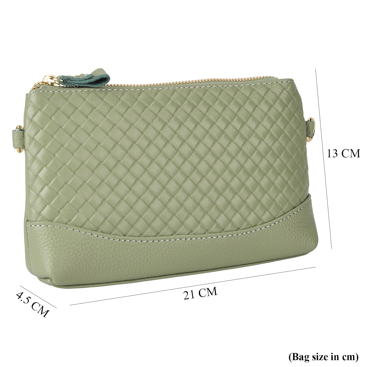Genuine Leather Quilted Designer Slim Handbag - Green