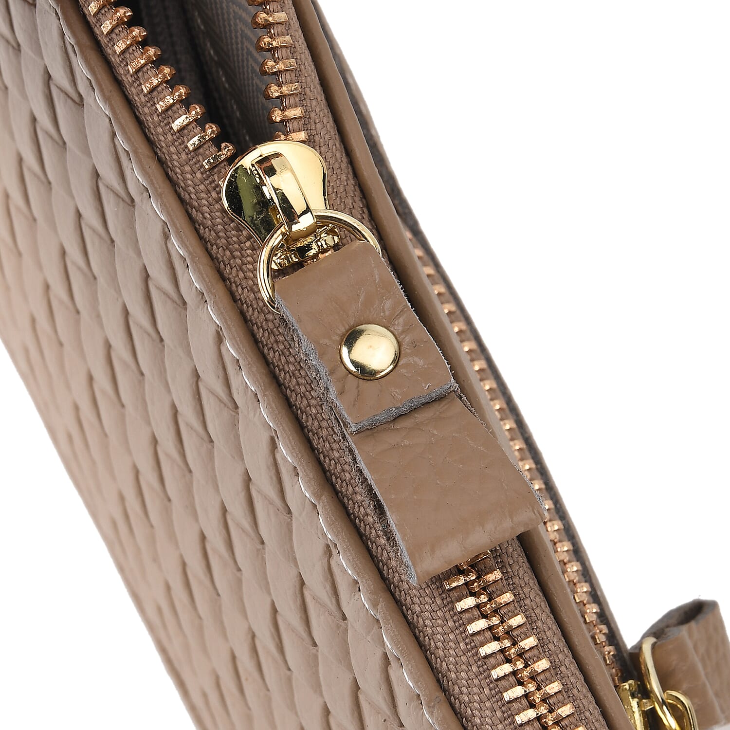 Genuine Leather Quilted Designer Slim Handbag - Grey