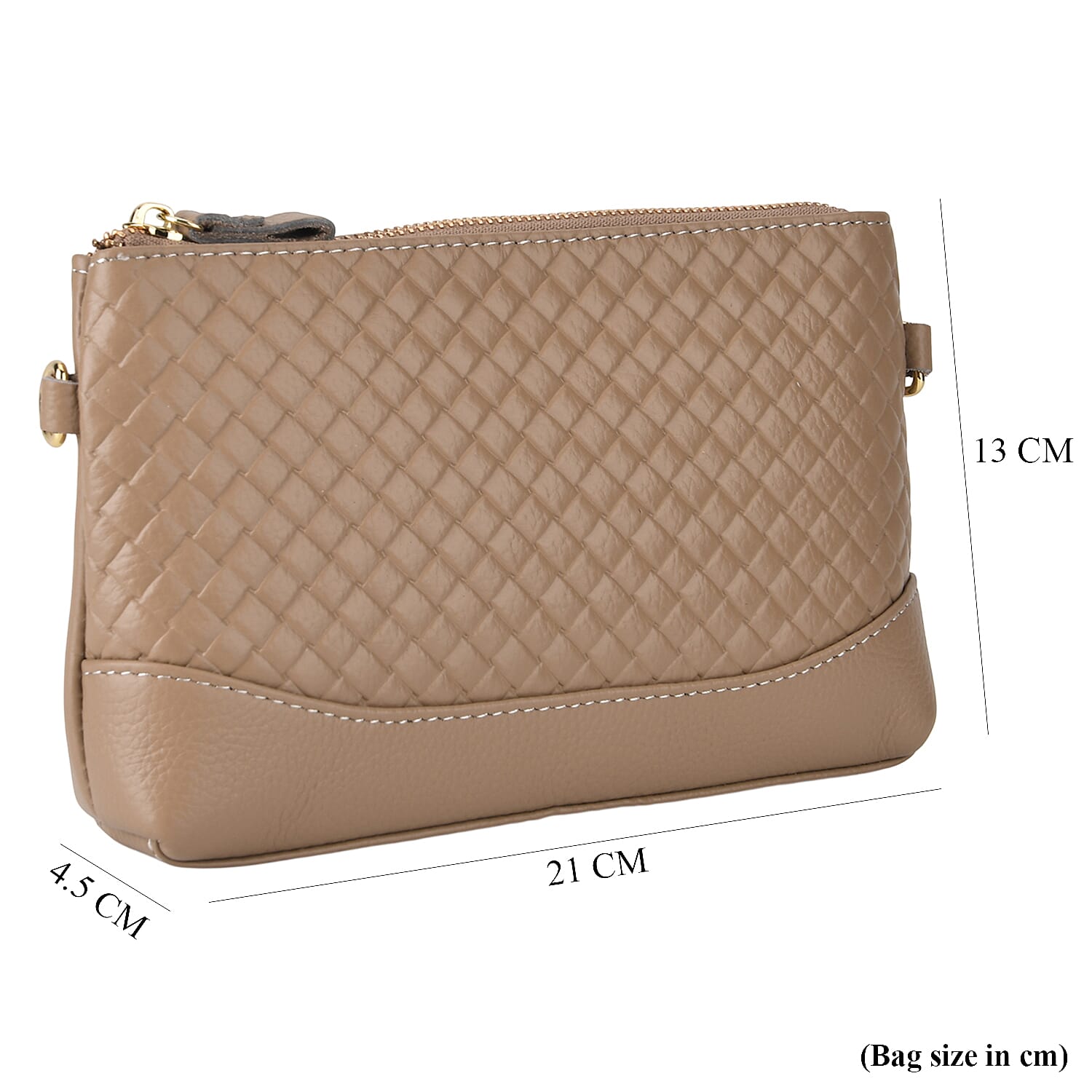 Genuine Leather Quilted Designer Slim Handbag - Grey