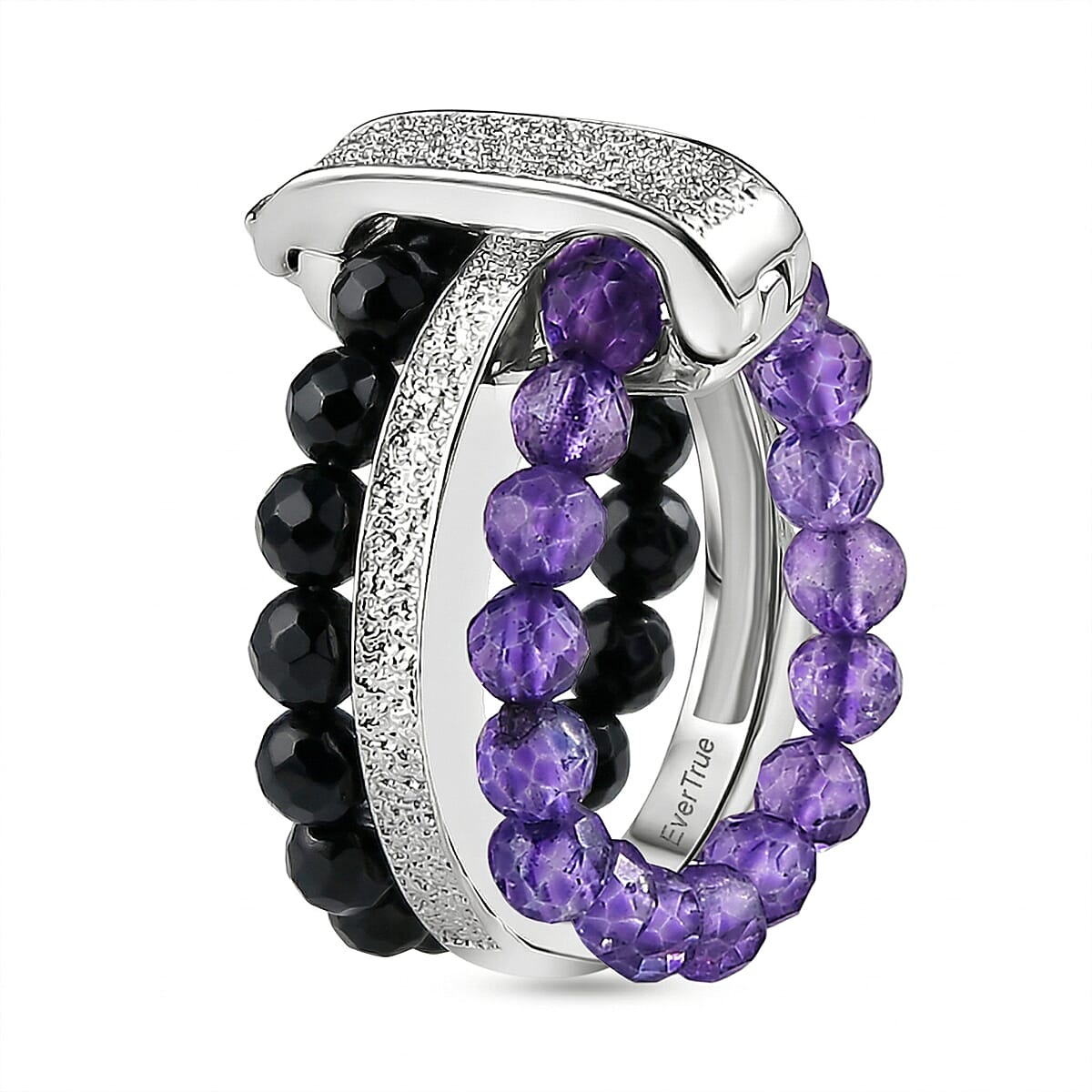 EverTrue - African Amethyst & Black Spinel Stackable Ring 12.50 Ct.