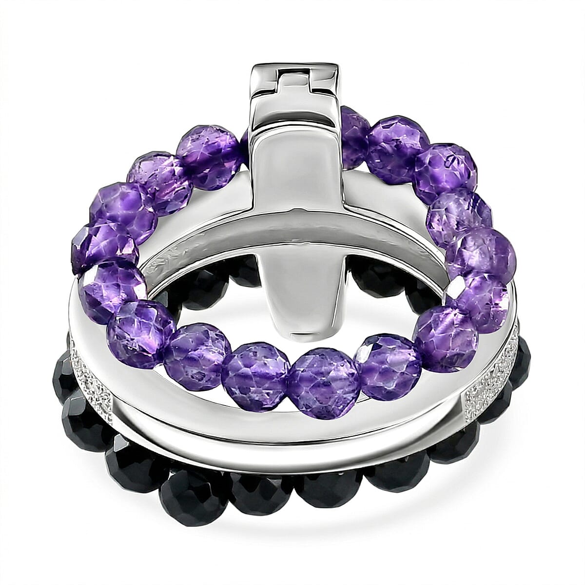 EverTrue - African Amethyst & Black Spinel Stackable Ring 12.50 Ct.