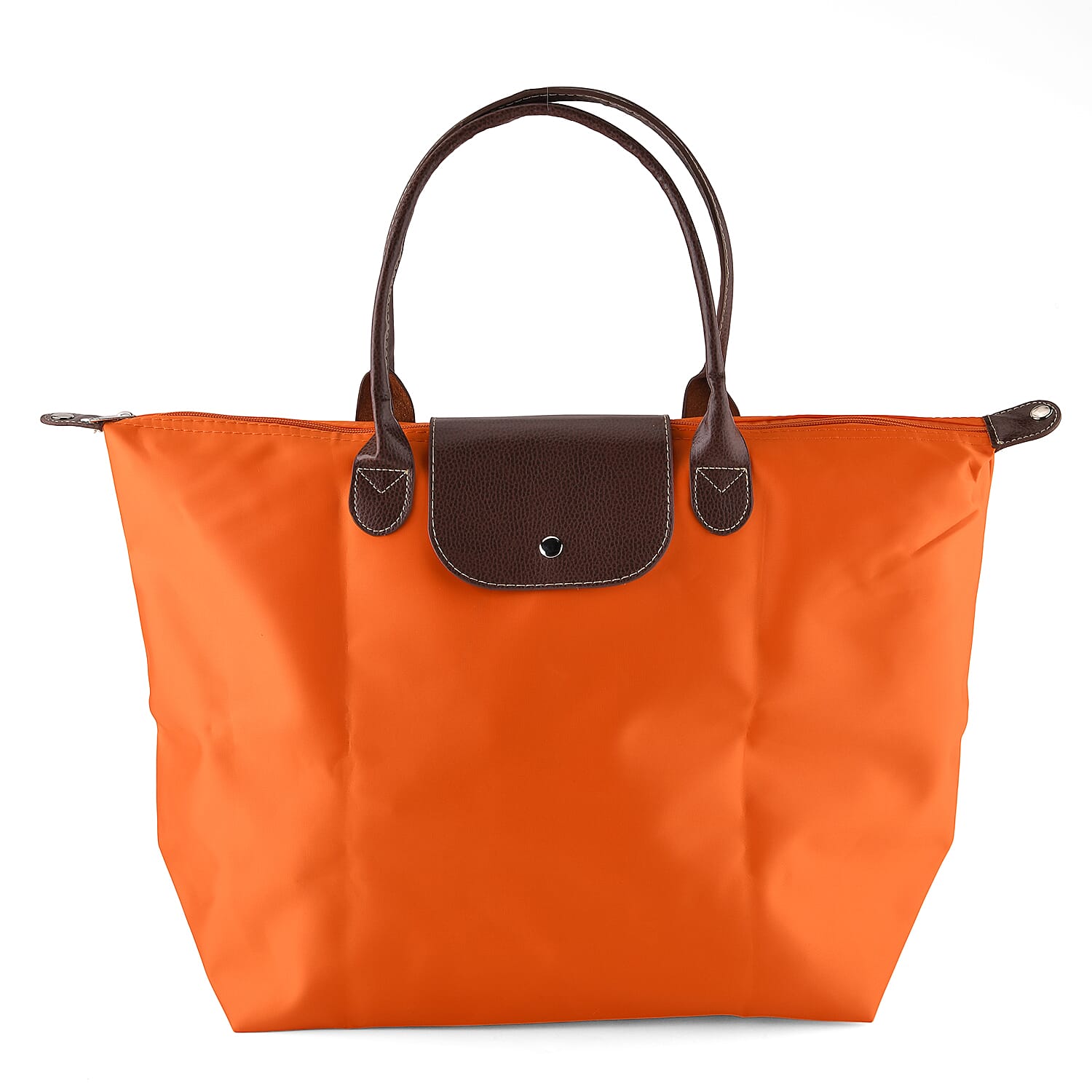 Styled By Classic Trapezoidal Large-Capacity Shoulder Tote Bag - Orange