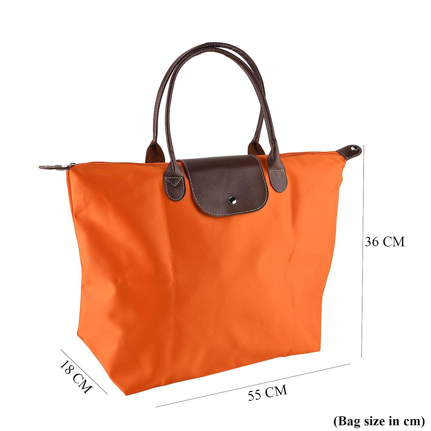 Styled By Classic Trapezoidal Large-Capacity Shoulder Tote Bag - Orange