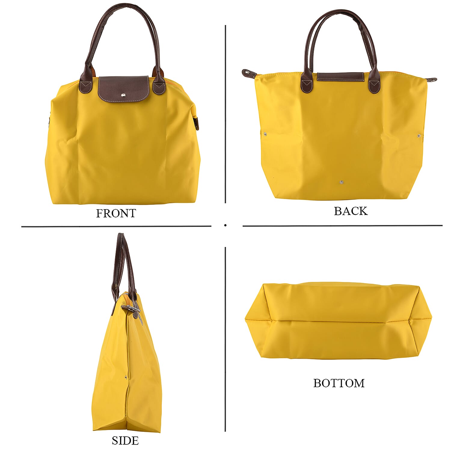 Styled By Classic Trapezoidal Large-Capacity Shoulder Tote Bag - Yellow