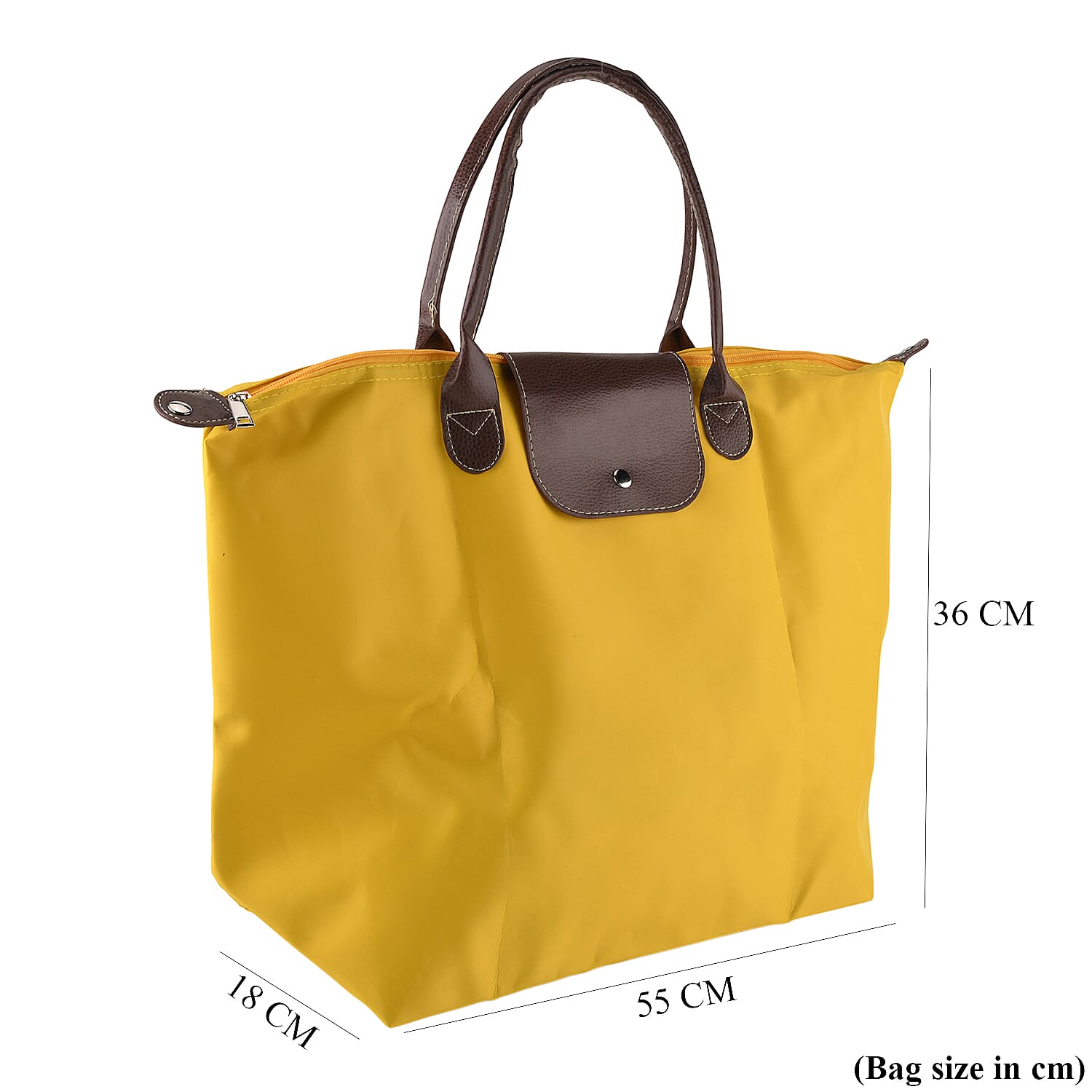 Styled By Classic Trapezoidal Large-Capacity Shoulder Tote Bag - Yellow