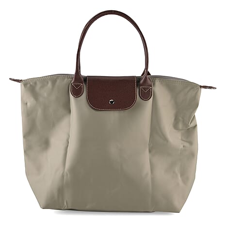 Styled By Classic Trapezoidal Large-Capacity Shoulder Tote Bag - Grey