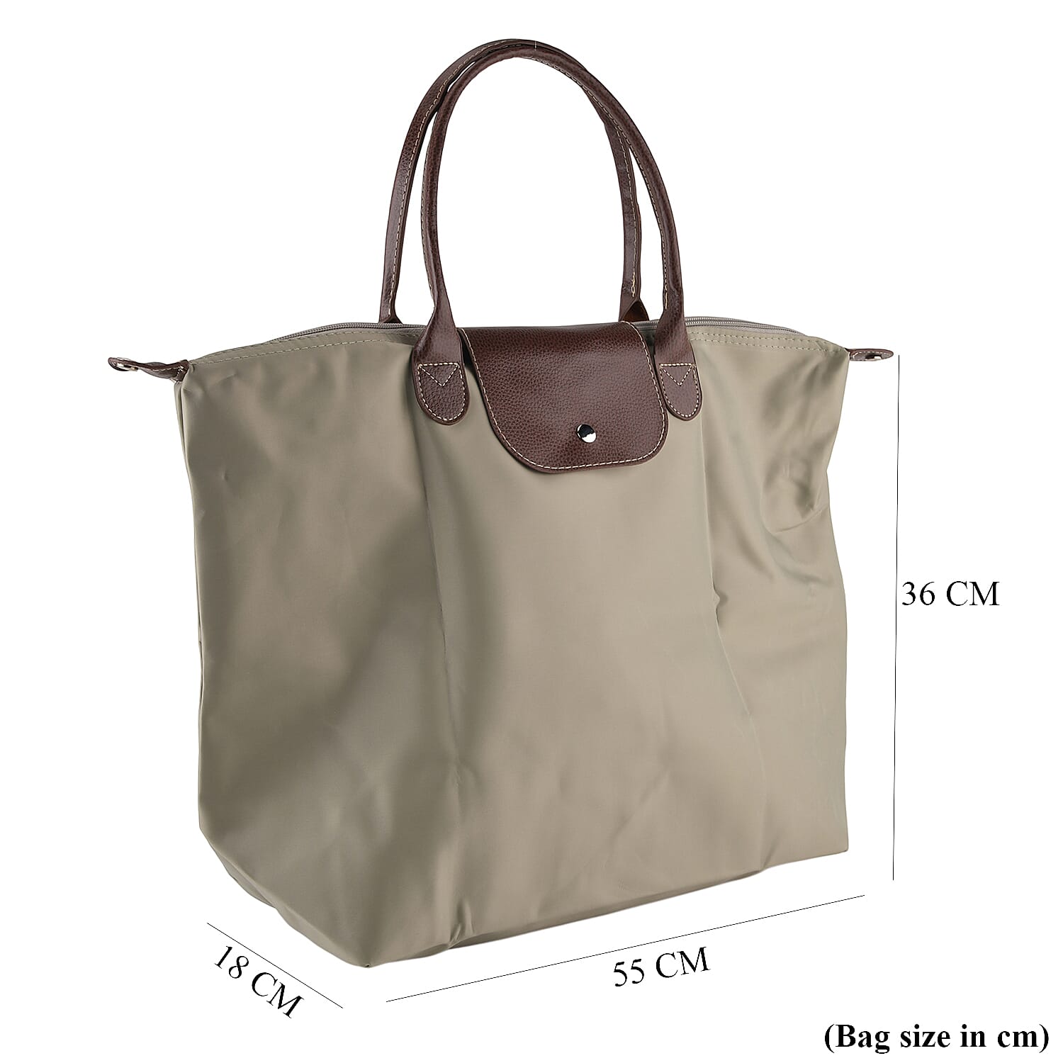 Styled By Classic Trapezoidal Large-Capacity Shoulder Tote Bag - Grey