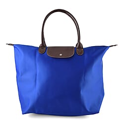 Styled By Classic Trapezoidal Large-Capacity Shoulder Tote Bag - Royal Blue