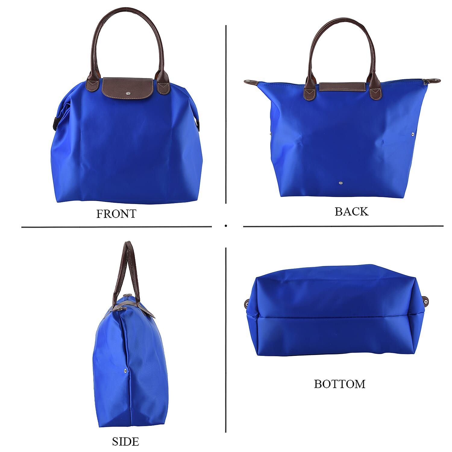 Styled By Classic Trapezoidal Large-Capacity Shoulder Tote Bag - Royal Blue
