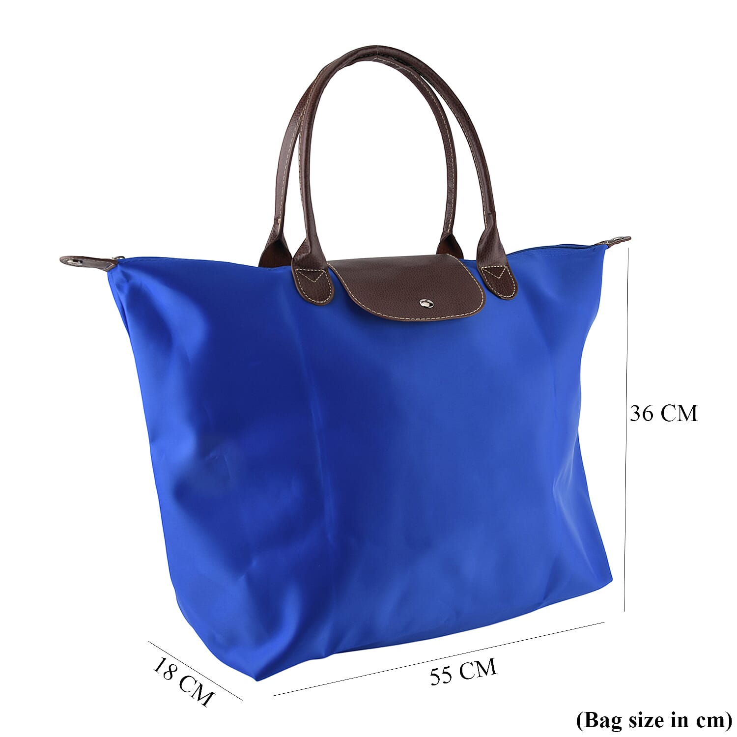 Styled By Classic Trapezoidal Large-Capacity Shoulder Tote Bag - Royal Blue