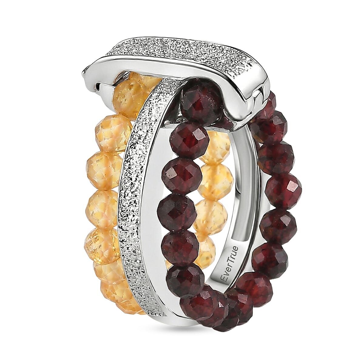 EverTrue - Citrine & Red Garnet Stackable Ring 10.50 Ct.