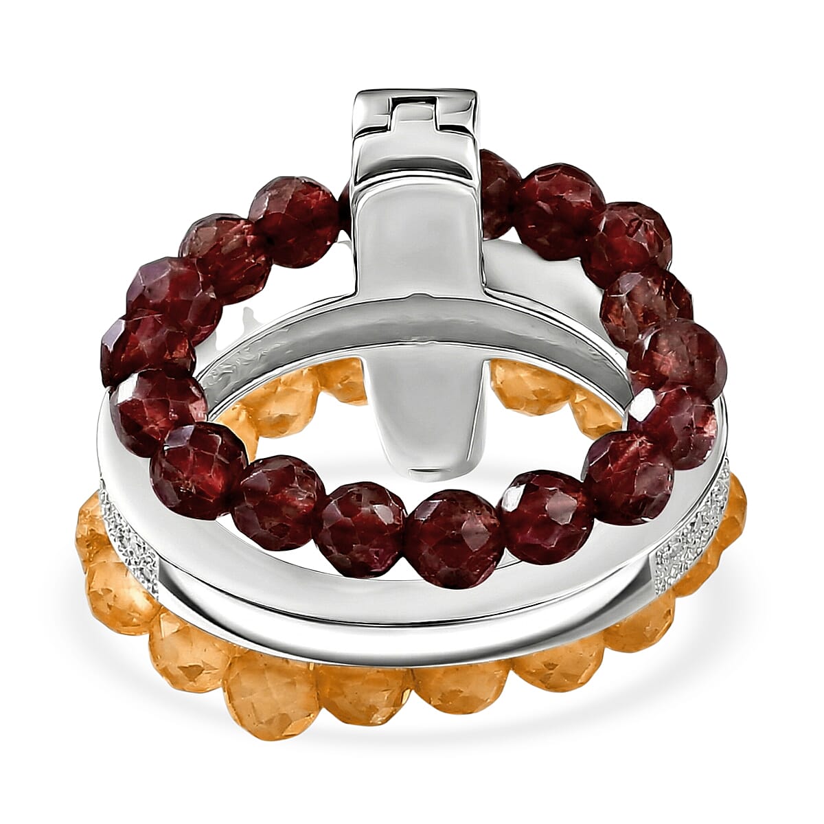 EverTrue - Citrine & Red Garnet Stackable Ring 10.50 Ct.
