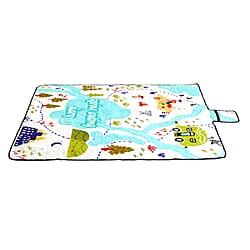 Extra Large Cotton Padded Picnic Blanket Waterproof, (2 x 2m) - Flower