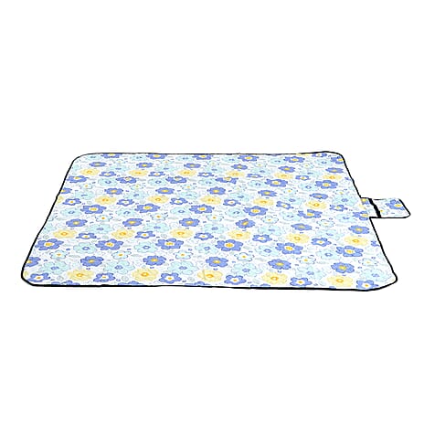 Extra Large Cotton Padded Picnic Blanket Waterproof, (2 x 2m) - Flower