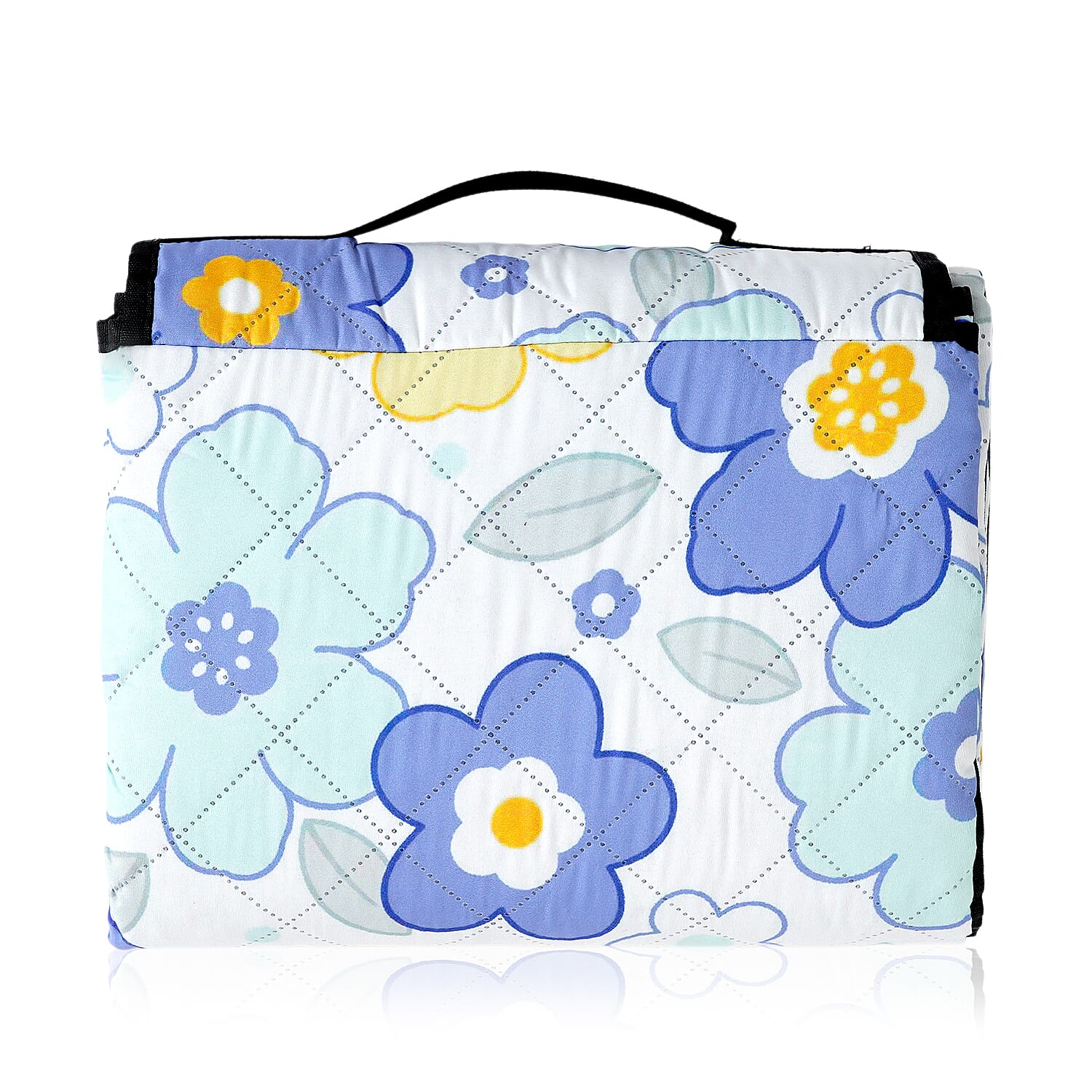 Extra Large Cotton Padded Picnic Blanket Waterproof, (2 x 2m) - Flower