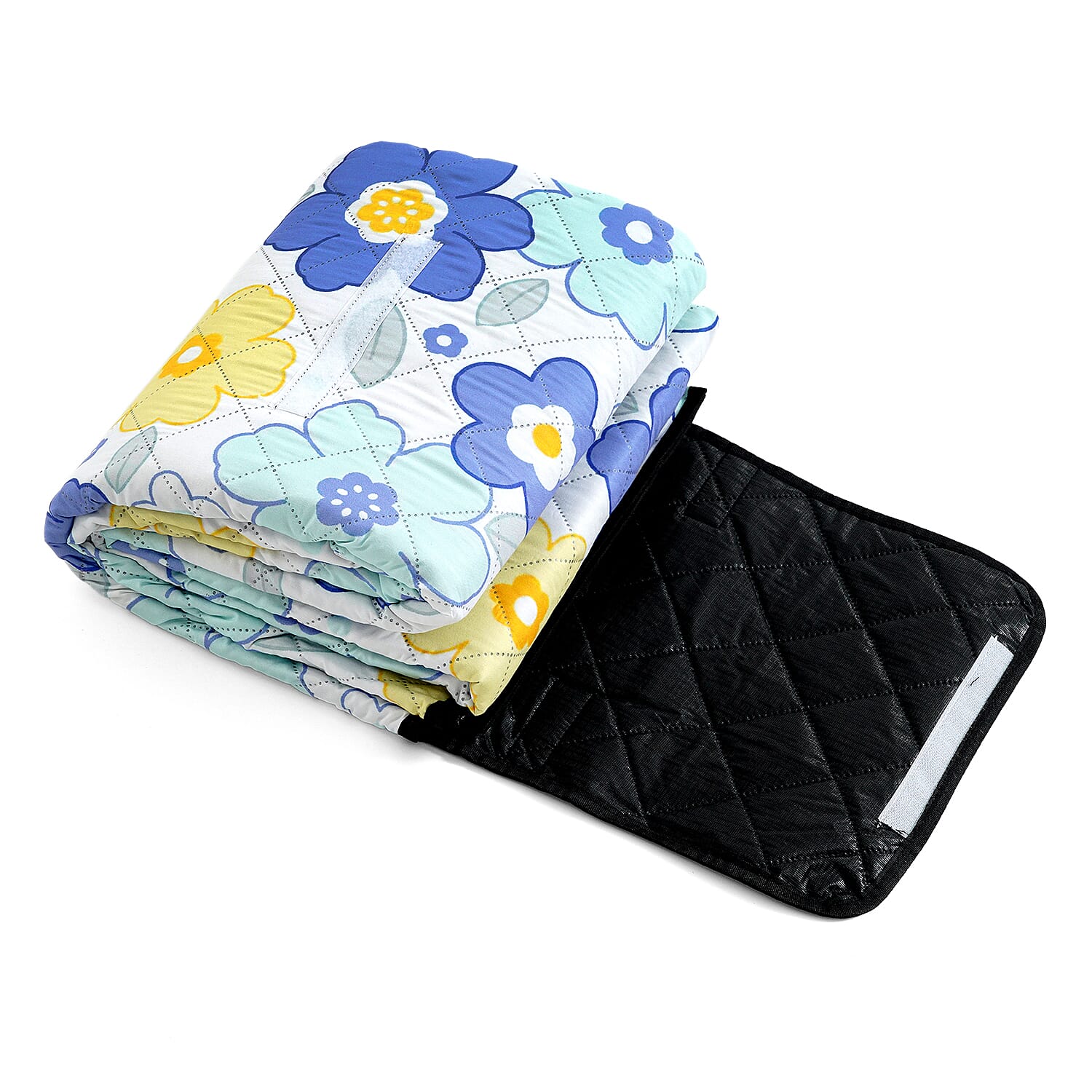 Extra Large Cotton Padded Picnic Blanket Waterproof, (2 x 2m) - Flower