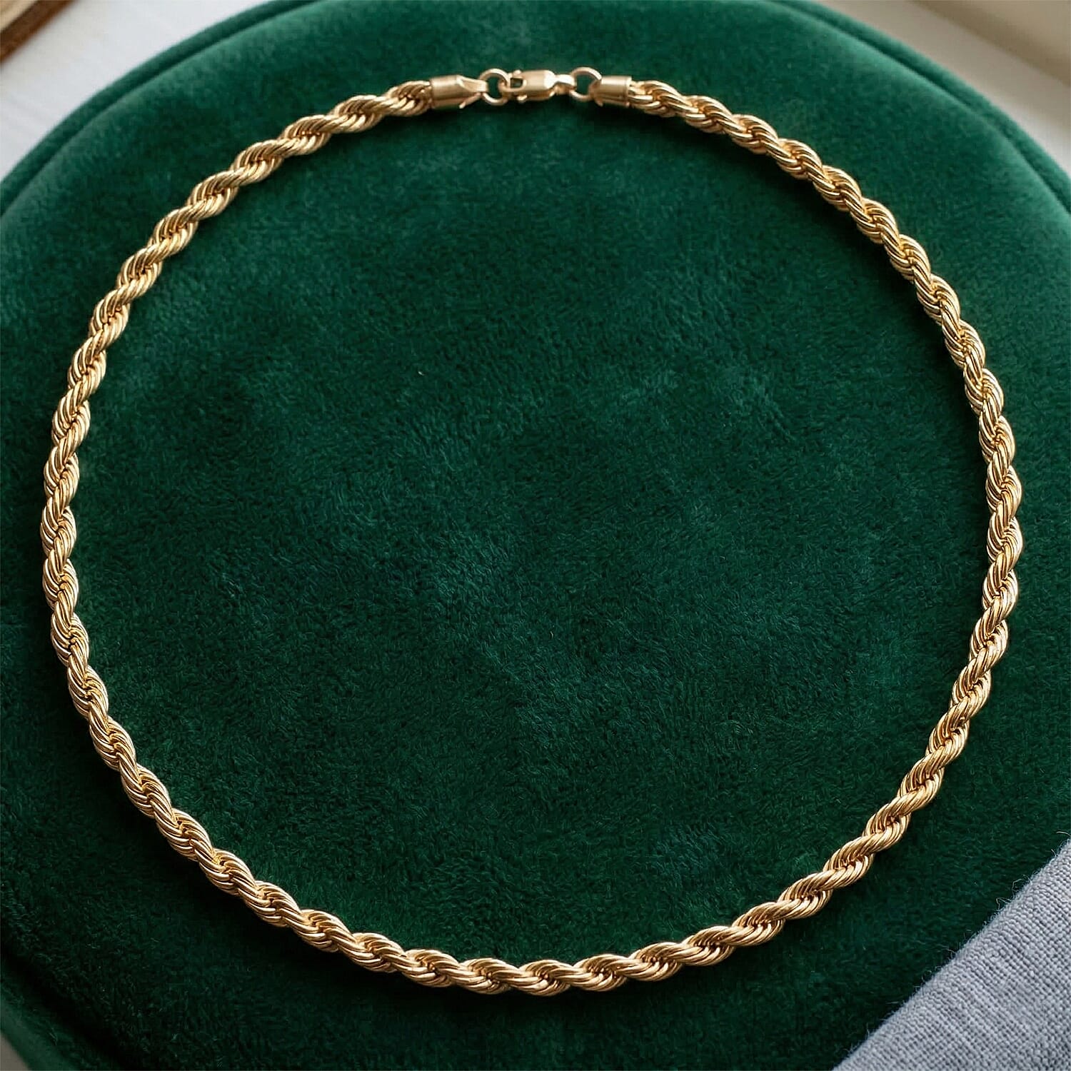 Close Out Deal- Chunky Rope  Necklace (Size - 30) in Yellow Gold Tone