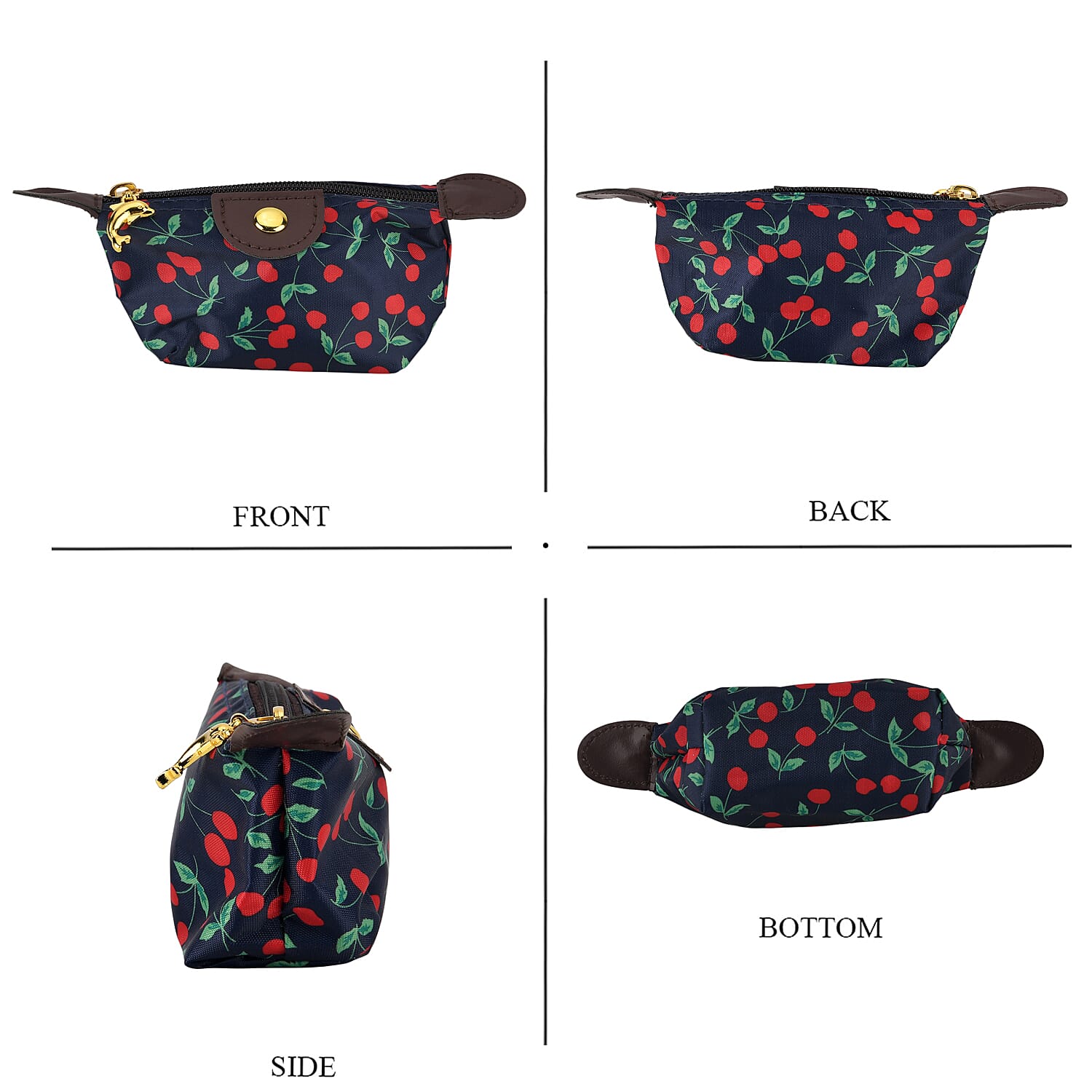 Nylon Patterned Tote Bag (Size 42x26x16 cm) - Navy