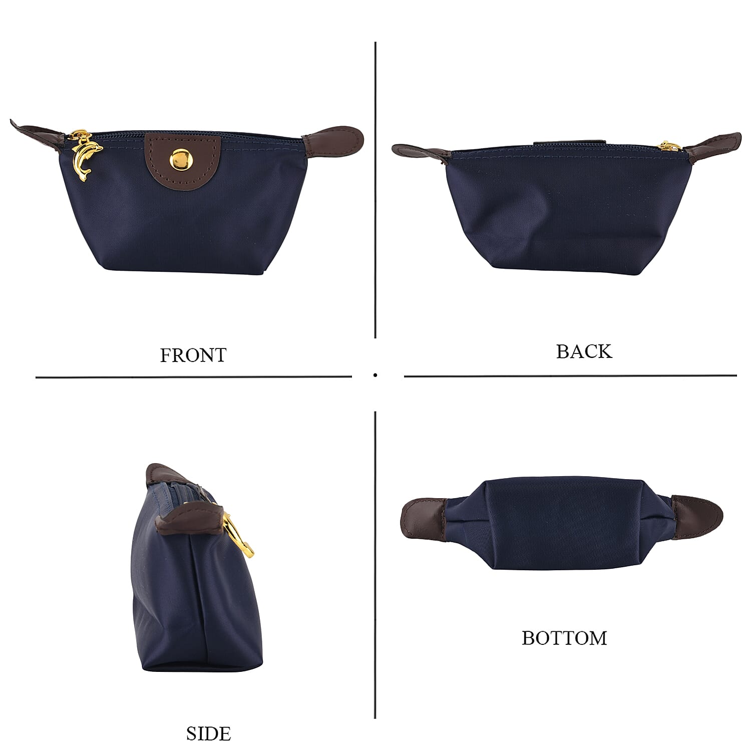 Nylon Patterned Tote Bag (Size 42x26x16 cm) - Navy