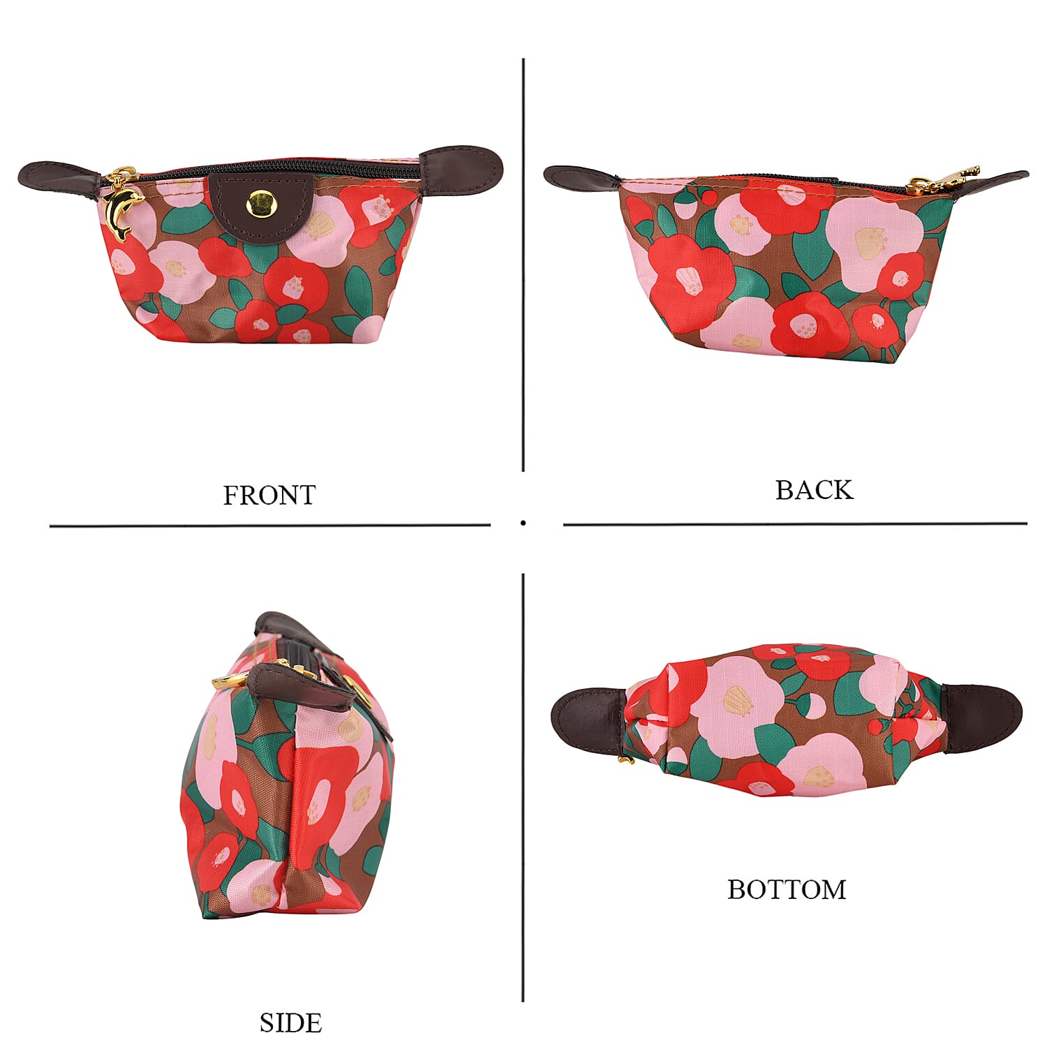 Nylon Patterned Tote Bag (Size 42x26x16 cm) - Red