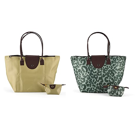 DESIGNER INSPIRED -- Set of 4 Tote bag - Cosmetic Bag - Olive