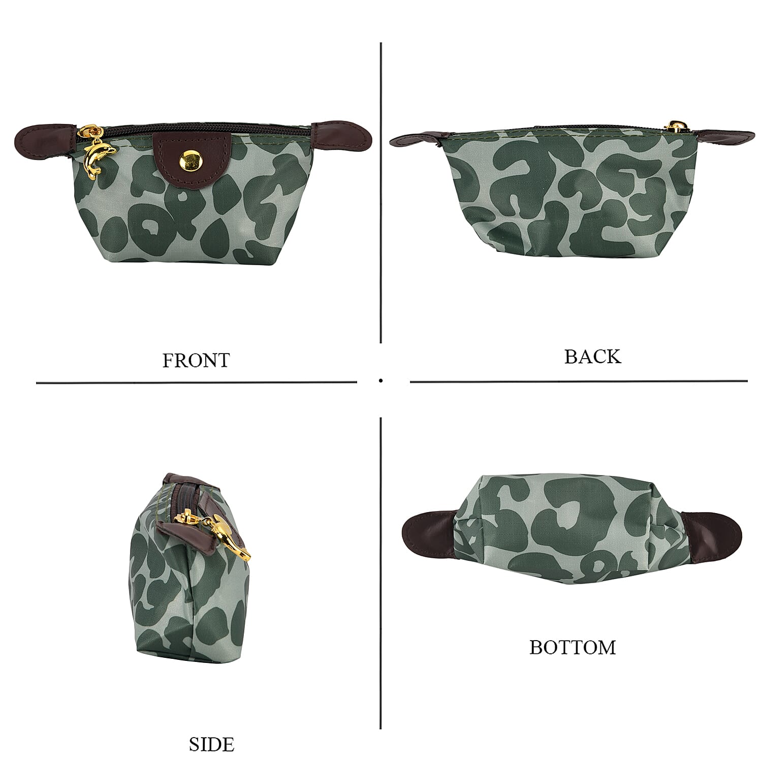 Nylon Patterned Tote Bag (Size 42x26x16 cm) - Olive