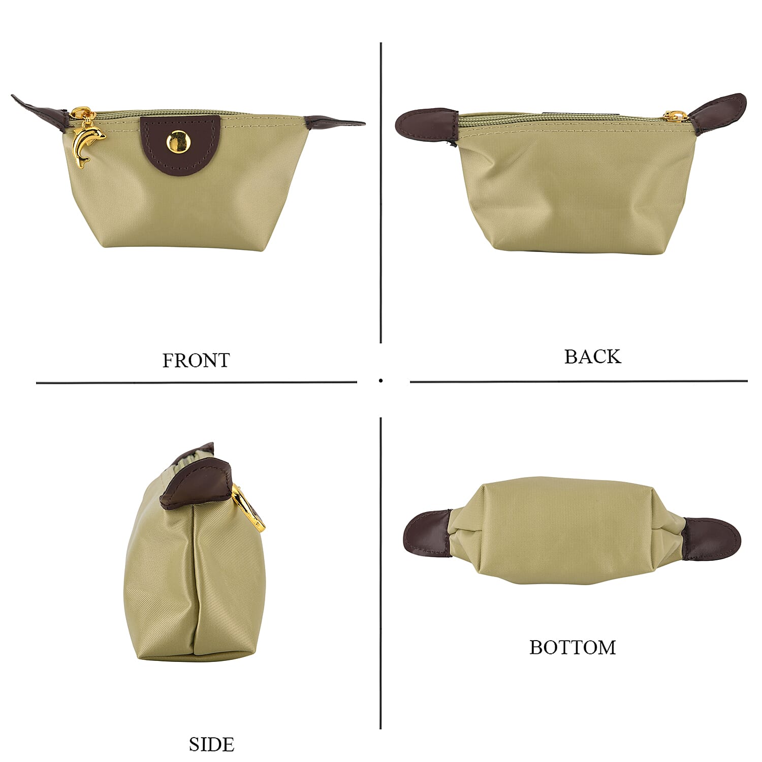 Nylon Patterned Tote Bag (Size 42x26x16 cm) - Olive