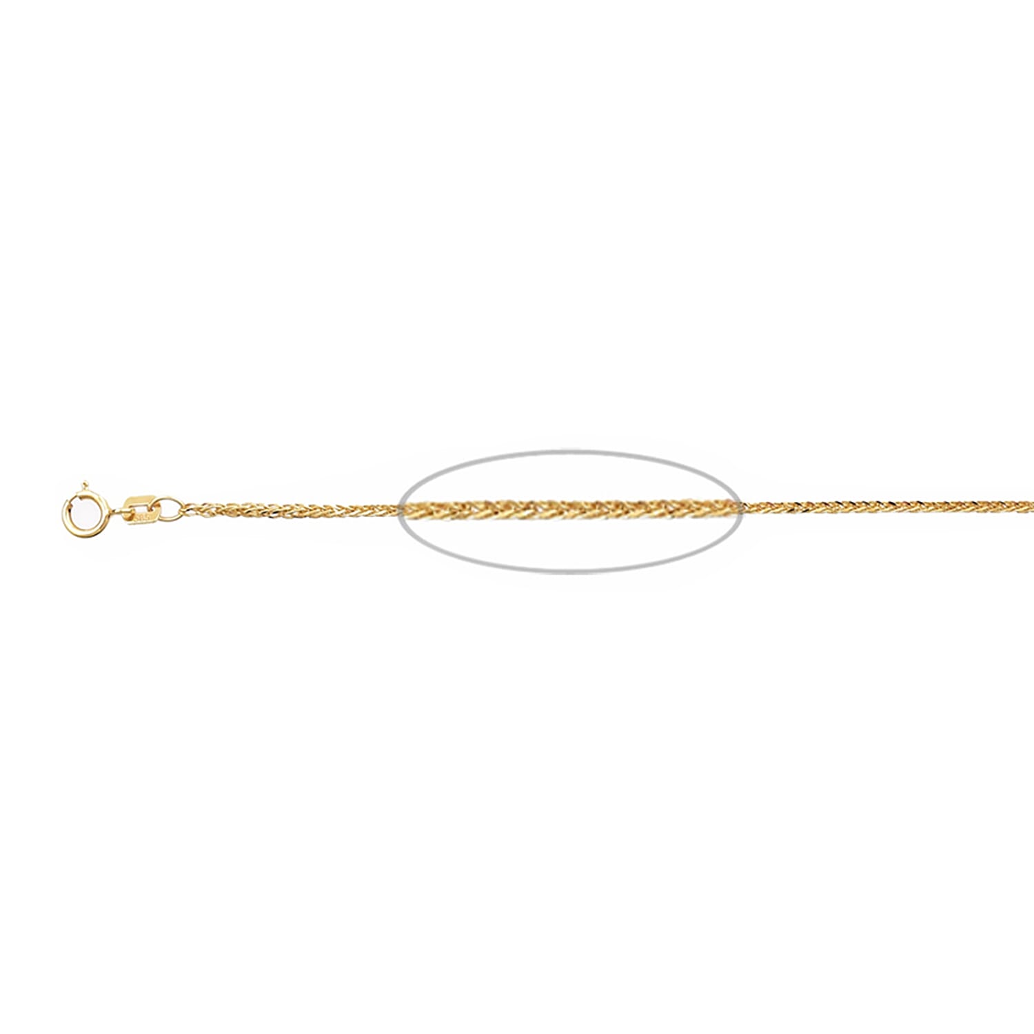 9K Yellow Gold Spiga Necklace (Size - 30)
