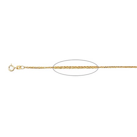 9K Yellow Gold 0.8MM Spiga Chain with Spring Clasp 30 Inch 9K Yellow Gold 0.8MM Spiga Chain with Spring Clasp 30 Inch