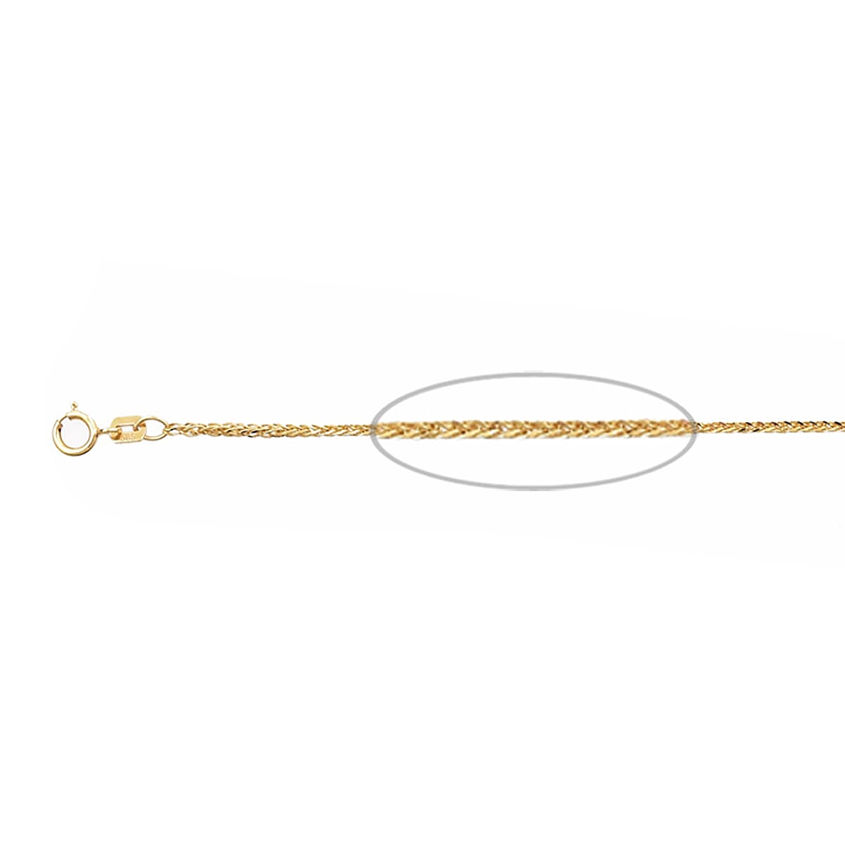 Vicenza Close Out 2025- 9K Yellow Gold Spiga Necklace (Size - 30) 2.30 gram