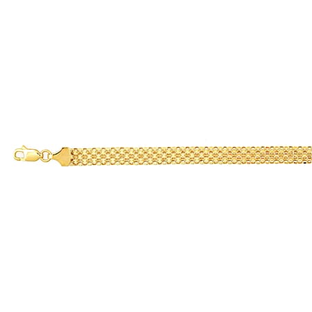 9K Yellow Gold 5MM Bismark Chain with Lobster Clasp 20 Inch