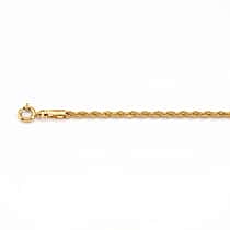 9K Yellow Gold 1.2MM Rope Chain with Spring Clasp 20 Inch