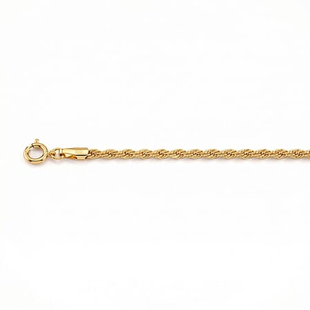 9K Yellow Gold 1.2MM Rope Chain with Spring Clasp 24 Inch 9K Yellow Gold 1.2MM Rope Chain with Spring Clasp 24 Inch