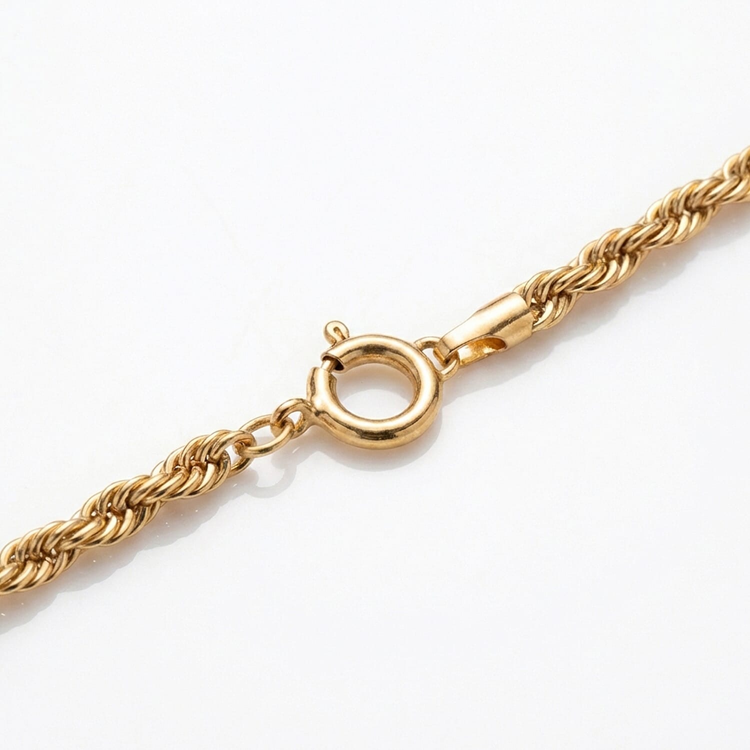 CLOSEOUT DEAL- 9K Yellow Gold Rope Necklace (Size - 20) with Spring Ring Clasp