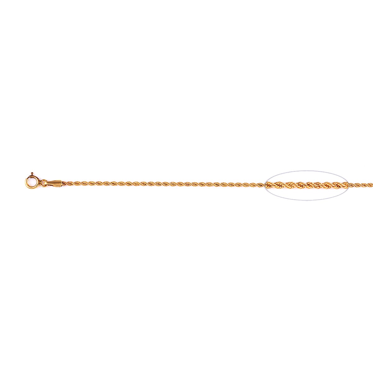 9K Yellow Gold Rope Chain (Size - 20) with Spring Ring Clasp