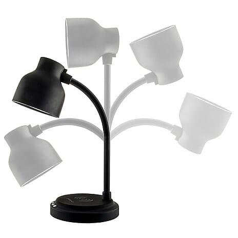 Groov-e 3-in-1 LED Desk Lamp with Wireless Speaker - Smartphone Charger - Black