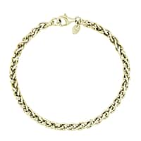 La Bella Handmade- Yellow Gold Plated Sterling Silver Spiga Bracelet (Size - 8)