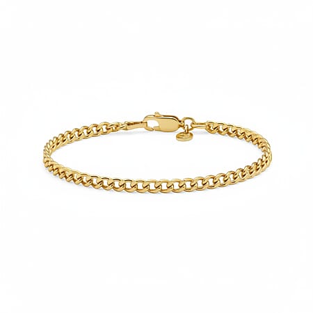 La Bella Handmade Yellow Gold Plated Sterling Silver Curb Bracelet (Size - 7.5) La Bella Handmade Yellow Gold Plated Sterling Silver Curb Bracelet (Size - 7.5)